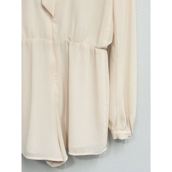 Lovers + Friends Romper Size Small Beige Pale Pink Long Sleeve Sheer Festival - Picture 10 of 15